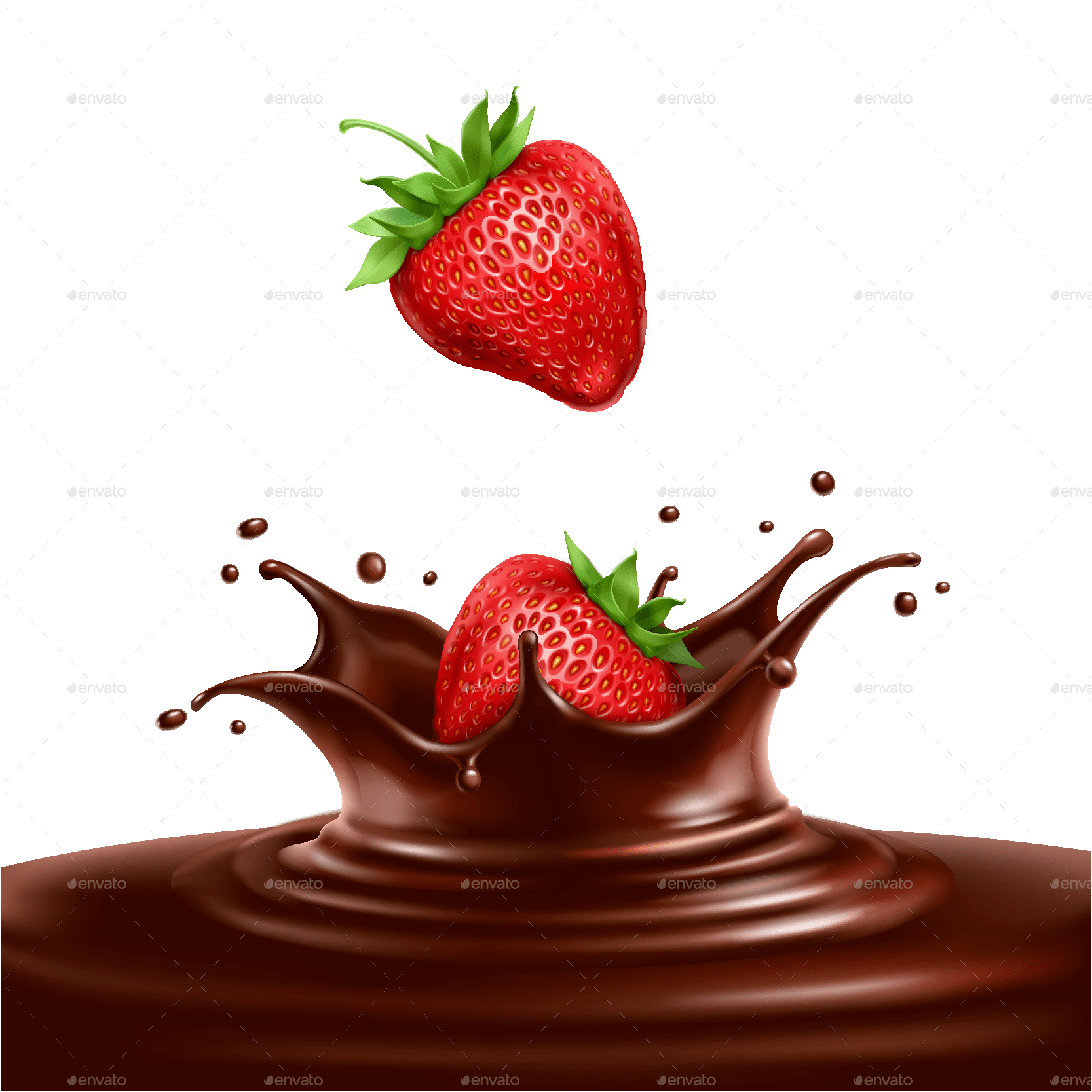 Strawberries Dipped in Chocolate, Vectors GraphicRiver